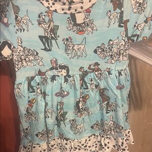 Blue Dalmatian Print Dress